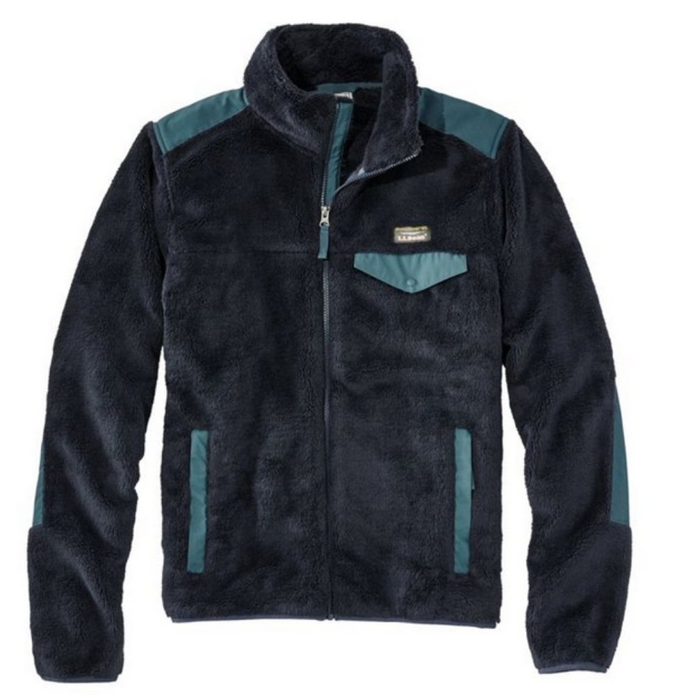L.L. Bean Hi-Pile Fleece Jacket, Navy, Medium-Tall
